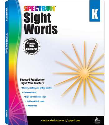 Spectrum Sight Words, Grade K Cover Image