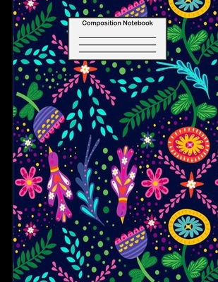Composition Notebook: College Ruled - 8.5 x 11 Inches - 100 Pages - Birds & Flowers Design Cover Image