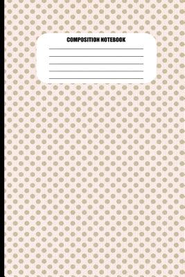 Composition Notebook: Brown Polka Dots on Peach Background with Textured Effect (100 Pages, College Ruled) Cover Image