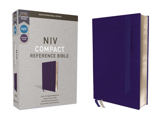 Niv, Reference Bible, Compact, Leathersoft, Blue, Red Letter, Comfort Print By Zondervan Cover Image