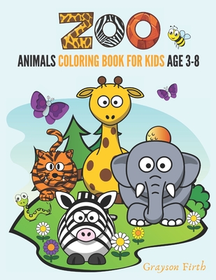 Zoo Animals Coloring Book for Kids Age 3-8