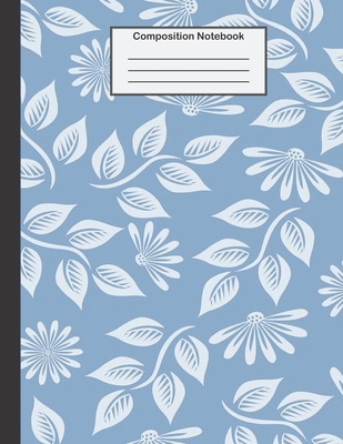 Composition Notebook: College Ruled - 8.5 x 11 Inches - 100 Pages - Blue Tone Pattern Cover Image