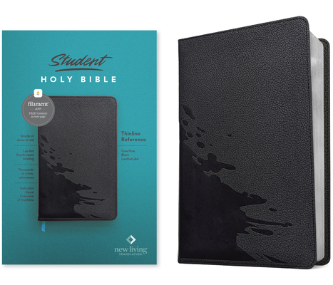 NLT Student Bible, Thinline Reference, Filament-Enabled Edition (Leatherlike, Overflow Black, Red Letter) Cover Image