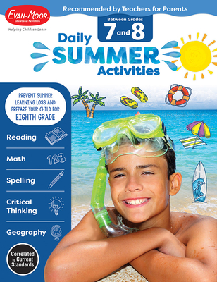 Daily Summer Activities: Between 7th Grade and 8th Grade, Grade 7 - 8 Workbook Cover Image