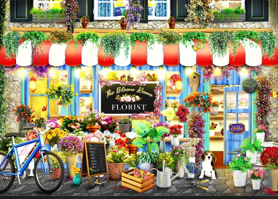 Brain Tree - Flower Shop 1000 Pieces Jigsaw Puzzle for Adults: With Droplet Technology for Anti Glare & Soft Touch By Brain Tree Games LLC (Created by) Cover Image