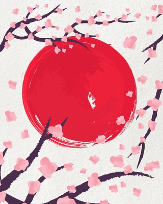 Japanese Writing Practice Book: Kanji Practice Paper: Pretty Pink Cherry  Blossom (Paperback)