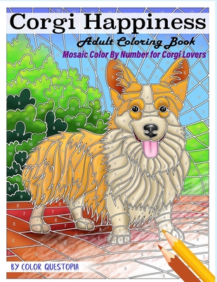 Dog Color by Numbers for Adults: Mosaic Coloring Book Stress