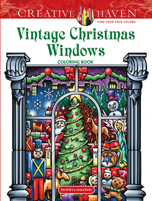 Creative Haven Vintage Christmas Windows Coloring Book Cover Image