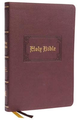 KJV Holy Bible: Large Print Thinline, Brown Leathersoft, Red Letter, Comfort Print: King James Version Cover Image