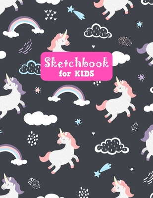 Sketchbook: Cute Pink Unicorn Sketch Book for Kids - Practice