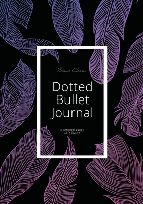 Dotted Bullet Journal: Medium A5 - 5.83X8.27 (Purple Feathers) By Blank Classic Cover Image