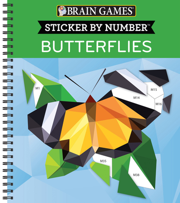 Brain Games - Sticker by Number: Butterflies (28 Images to Sticker) Cover Image