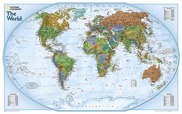 National Geographic World Wall Map - Explorer (32 X 20 In) (National Geographic Reference Map) By National Geographic Maps Cover Image