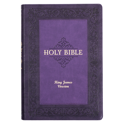 KJV Study Bible, Large Print Faux Leather - Thumb Index, King James Version Holy Bible, Purple Two-Tone Cover Image