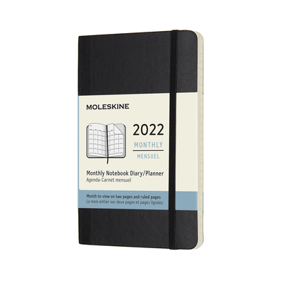 Moleskine 2022 Monthly Planner, 12M, Pocket, Black, Soft Cover (3.5 x 5.5) By Moleskine Cover Image