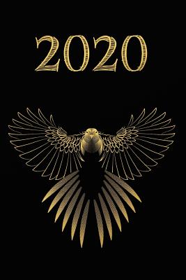 2020: Agenda semainier 2020 - Calendrier des semaines 2020 - Turquoise pointillé - Or noir, Oiseau Cover Image