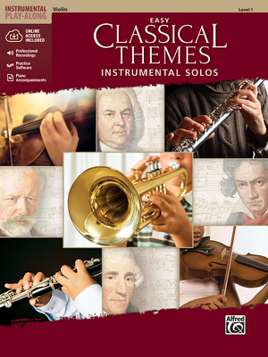 Easy Classical Themes Instrumental Solos for Strings: Violin, Book & Online Audio/Software/PDF Cover Image