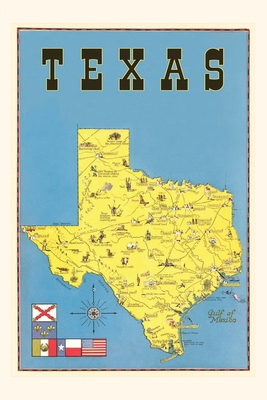 Vintage Journal Map of Texas, Flags Cover Image
