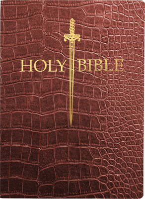 KJV Sword Bible, Large Print, Walnut Alligator Bonded Leather, Thumb Index: (Red Letter, Burgundy, 1611 Version) (King James Version Sword Bible)