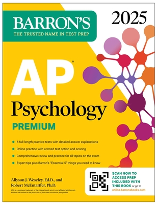AP Psychology Premium, 2025: 6 Practice Tests + Comprehensive Review + Online Practice (Barron's AP Prep) Cover Image