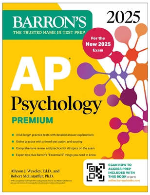 AP Psychology Premium, 2025: 6 Practice Tests + Comprehensive Review + Online Practice (Barron's AP Prep) Cover Image