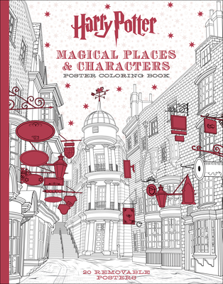 Harry Potter Magical Places & Characters Poster Coloring Book Cover Image