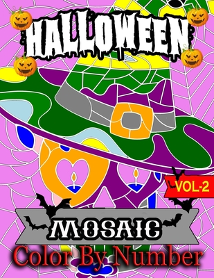 Halloween Mosaic Color By Number: Halloween Coloring Book for