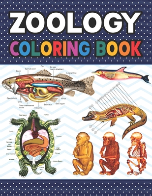 Zoology Coloring Book: Learn The Zoology & Enhance Your Practice. Younger kids for learn anatomy dog, cat, horse, turtle, frog, bird, fish. V Cover Image