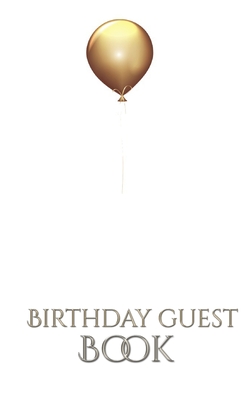 Gold Ballon Stylish Birthday Guest Book Cover Image