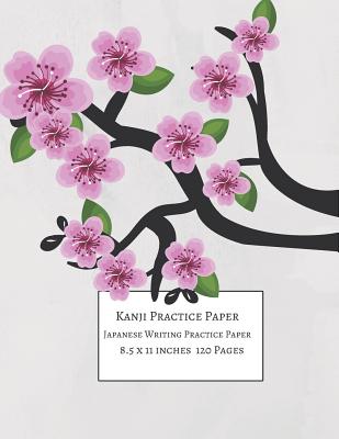 Japanese Writing Practice Book: Kanji Practice Paper: Pretty Pink Cherry  Blossom (Paperback)
