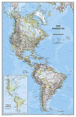 National Geographic Americas Wall Map - Classic (23.75 X 36.5 In) (National Geographic Reference Map) Cover Image