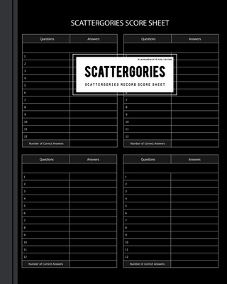 Black And White Publishing Scattergories Score Card: Scattergories