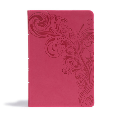 CSB Giant Print Reference Bible, Pink LeatherTouch, Indexed Cover Image