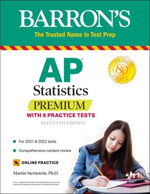 AP Statistics Premium: With 9 Practice Tests (Barron's Test Prep) Cover Image