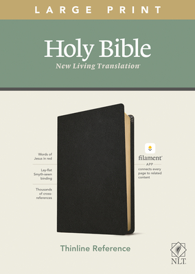 NLT Large Print Thinline Reference Bible, Filament Enabled Edition (Red Letter, Genuine Leather, Black) By Tyndale (Created by) Cover Image