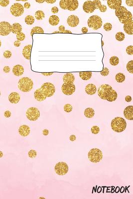 Notebook: 110 Dot Grid Pages (Pink Gold Polka Dots Dotted Pattern) Cover Image