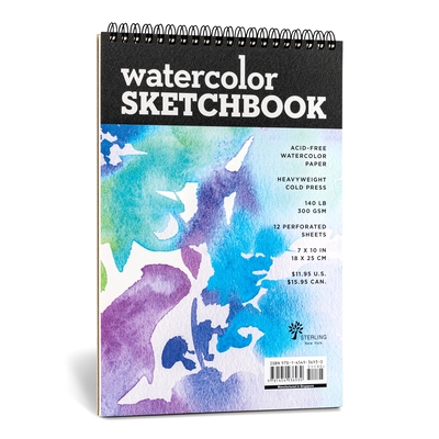 Watercolor Sketchbook - Medium Black Fliptop Spiral (Landscape) (Paperback)