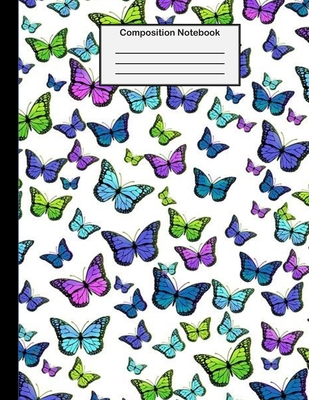Composition Notebook: College Ruled - 8.5 x 11 Inches - 100 Pages - Butterfly Design Cover Image