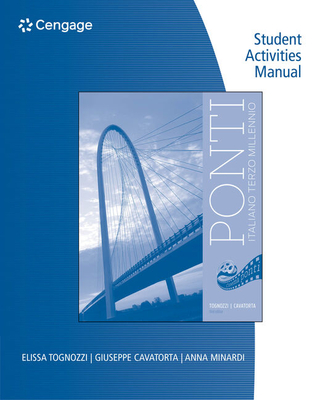 Student Activities Manual for Tognozzi/Cavatorta's Ponti, 3rd By Elissa Tognozzi, Giuseppe Cavatorta Cover Image