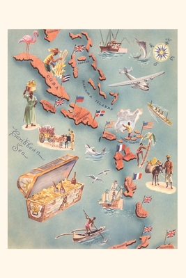 Vintage Journal Map of the Caribbean Sea Cover Image