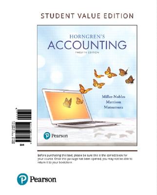 Horngren's Accounting, Student Value Edition Plus Mylab Accounting with Pearson Etext -- Access Card Package [With Access Code] Cover Image