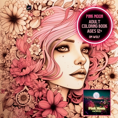 Pink Moon Adult Coloring Book Cover Image
