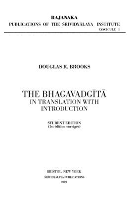 The Bhagavadgītā in Translation with Introduction: Student Edition By Douglas R. Brooks Cover Image