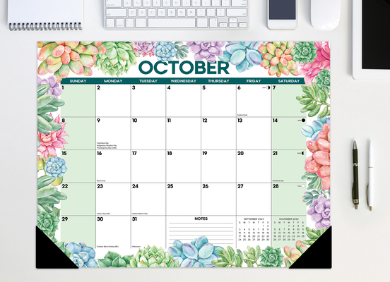 Succulent 2023 22 X 17 Large Monthly Deskpad (Desk) | Book Passage