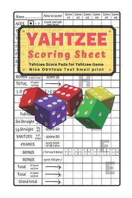 yahtzee scoring sheet v 5 yahtzee score pads for yahtzee game nice obvious text small print yahtzee score sheets 6 by 9 inch paperback left bank books