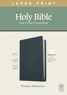 NLT Large Print Thinline Reference Bible, Filament Enabled Edition (Red Letter, Genuine Leather, Blue) By Tyndale (Created by) Cover Image