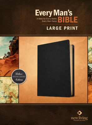 Every Man's Bible Nlt, Large Print (Genuine Leather, Black, Indexed) Cover Image