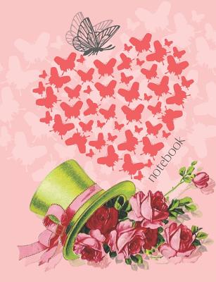 Notebook: Collage Ruled Composition Notebook With Roses And Butterflies, Great For Girls By Jasmine Publish Cover Image