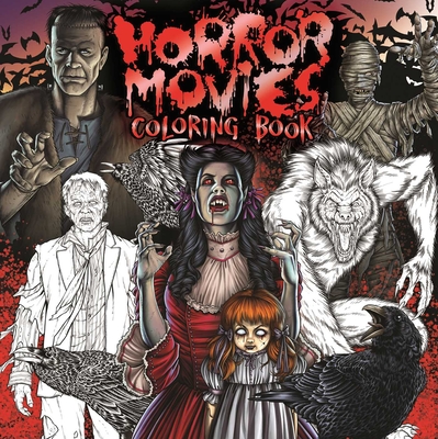 Horror Movies Adult Coloring Book Cover Image