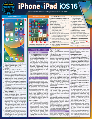 iPhone & iPad IOS 16: A Quickstudy Laminated Reference Guide By Jennifer Kepler Cover Image